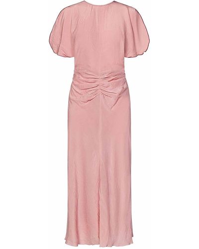 Victoria Beckham Orchid-colored Midi Dress - Pink