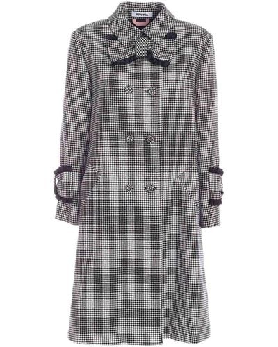 Vivetta Houndstooth Coat In Black And - Grey