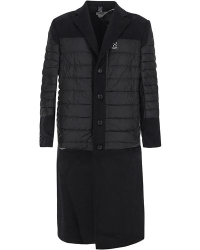 Junya Watanabe Coat In With Quilted Panels - Black