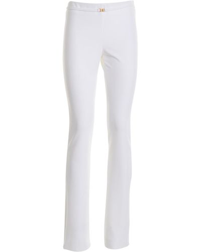 Blumarine Skinny Trousers With Slits - White