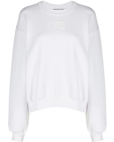 Alexander Wang Crewneck Cotton Sweatshirt With Logo - White