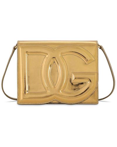 Dolce & Gabbana Logo Embossed Metallic Bag