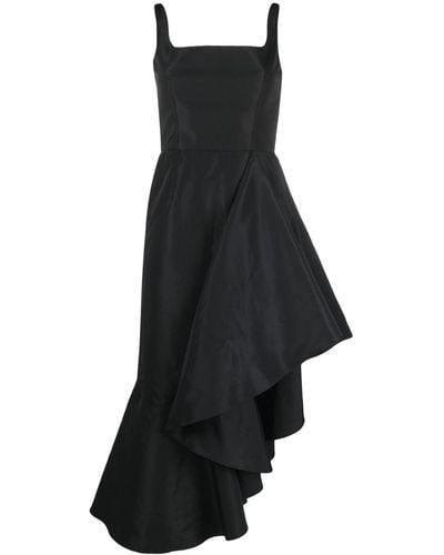 Alexander McQueen Midi Dress With Asymmetrical Draping In - Black