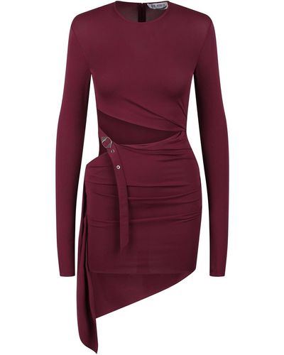 The Attico Short Dress With Cut-out Detail - Purple