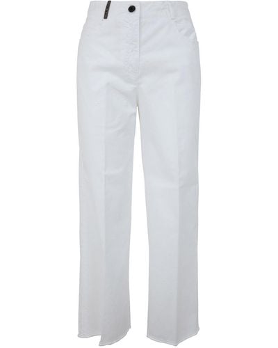 Peserico Cotton Gabardine Jeans - White