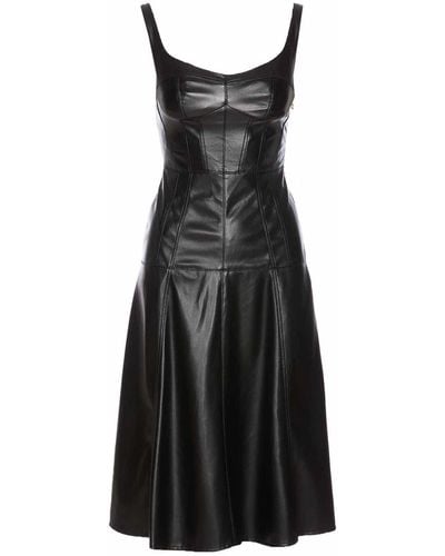 Elisabetta Franchi Faux Leather Dress - Black