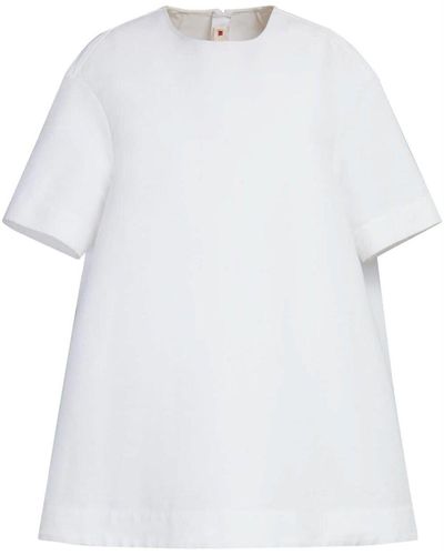 Marni Short-sleeve Cotton Mini Dress - White