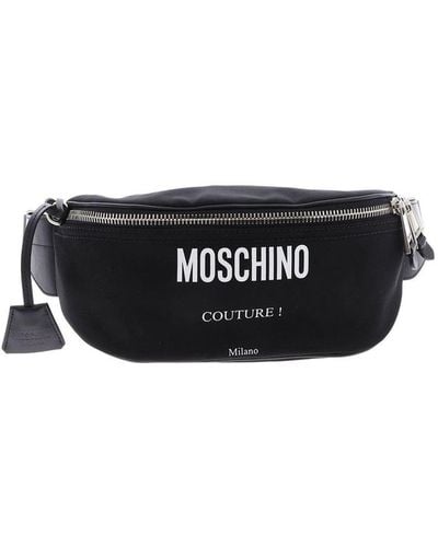 Moschino Fabric And Leather Waistbag - Black