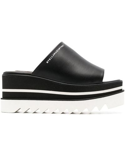 Stella McCartney Platform-sole Sandals With Logo - Black