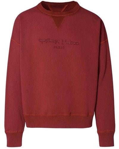 Maison Margiela Burgundy Cotton Sweatshirt - Red