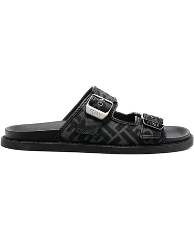 Fendi Leather Sandals - Black
