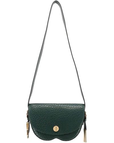 Burberry Leather Bag Metal Equestrian Knight Charm - Green