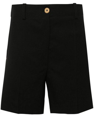 Patou Pressed-crease High-waist Tailored Shorts - Black