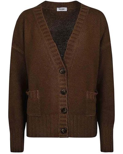 Base London Wool V-necked Cardigan - Brown