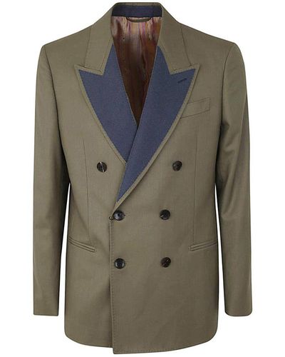 Etro Double Breasted Jacket - Green