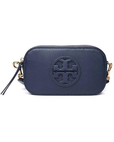 Tory Burch Miller Mini Bag In Navy Leaher - Blue