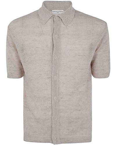 FILIPPO DE LAURENTIIS Short Sleeves Oversized Shirt - Gray