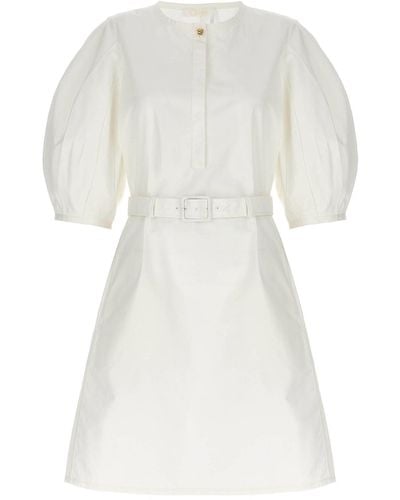 Chloé Belted Dress - White