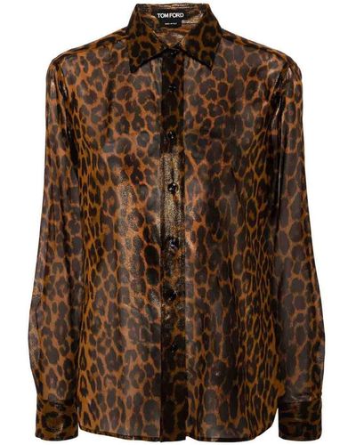 Tom Ford Shirt With Print - Brown