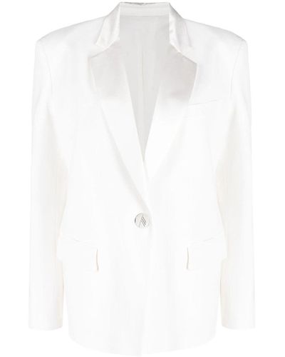 The Attico Stretch Wool Gabardine Jacket - White