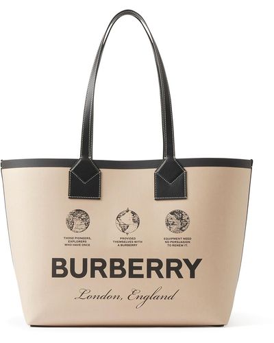 Burberry Leather Tote - Natural