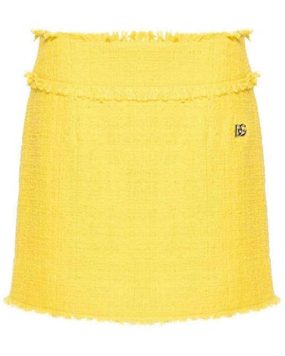 Dolce & Gabbana Tweed Skirt - Yellow