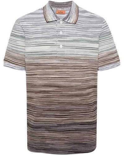 Missoni Tie-dye Print Cotton Polo Shirt - Grey