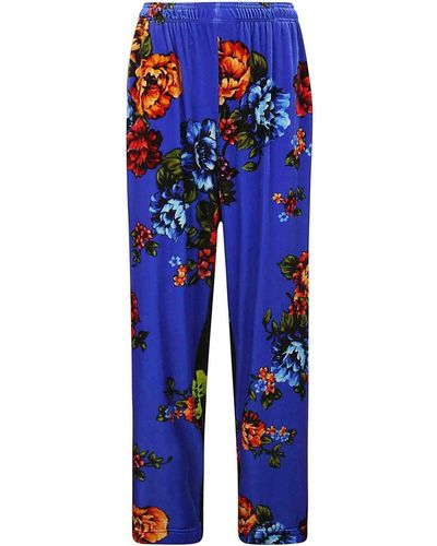 Vetements Velvet Flower Lounge Pants - Blue