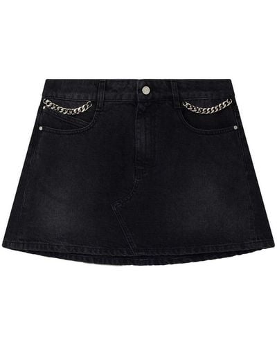 Stella McCartney Falabella Chain Denim Mini Skirt - Black