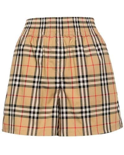 Burberry Vintage Check-pattern Shorts - Natural