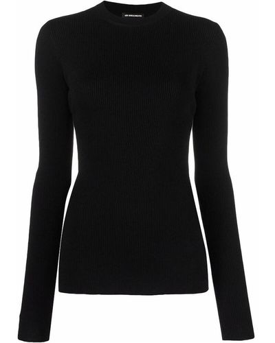 Ann Demeulemeester Blend Round-neck Knit Jumper - Black