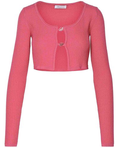 Blumarine Viscose Lend Cropped Sweater - Pink