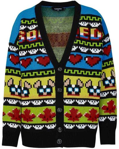 DSquared² Colored Wool Cardigan - Black
