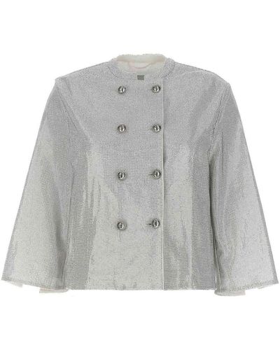 Ermanno Scervino Rhinestone Blazer Jacket - Gray