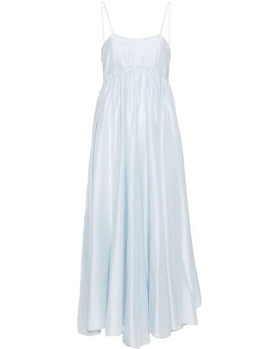 Forte Forte Habotai Silk Midi Dress With Strap - White