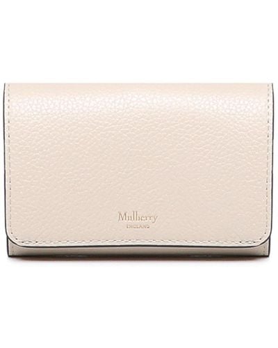 Mulberry Continental Trifold Wallet In Cowskin - Natural