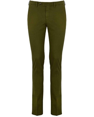 PT Torino Cotton Gabardine Trousers - Green