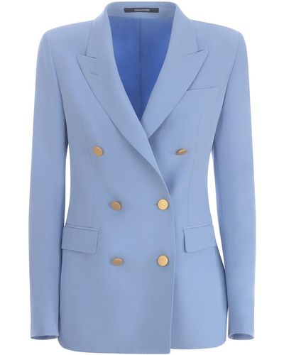 Tagliatore Jacket Double-breasted In Cady - Blue