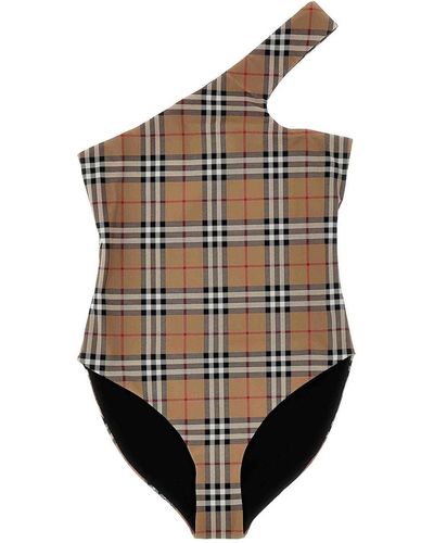 Burberry Can Indigo One-piece Swimsuit - Natural