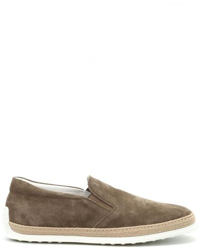 Tod's Suede Slippers - Brown