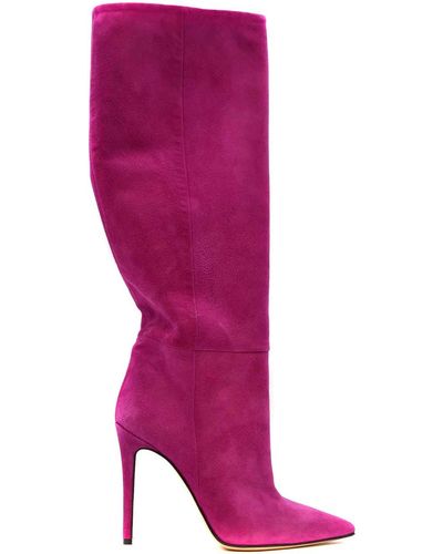 Anna F. Leather Boots - Purple