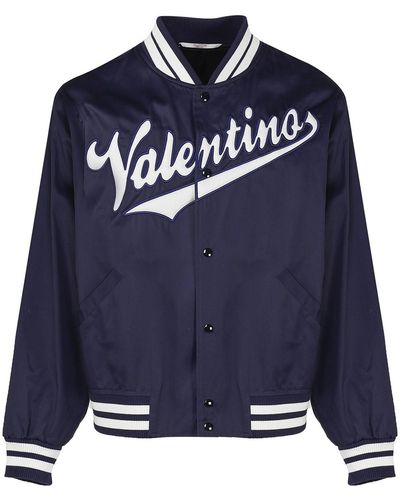Valentino Garavani University Jacket In Cotton - Blue