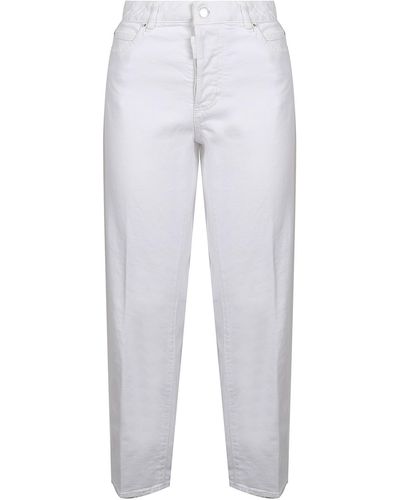 DSquared² Wide Leg Jeans With Logo - White