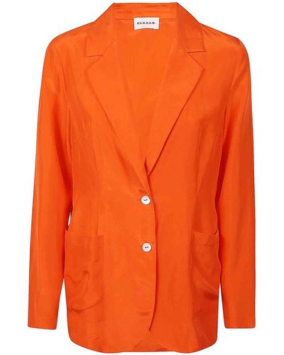 P.A.R.O.S.H. Crepe Single-breasted Jacket - Orange