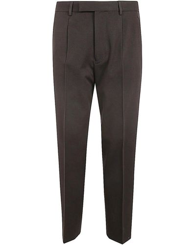 Zegna Cotton And Wool Trousers - Grey