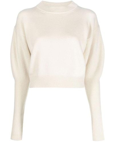 Alexander McQueen Cropped Wool-cashmere Jumper - White