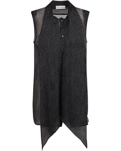 Nina Ricci Polka Dot Sleeveless Shirt - Black