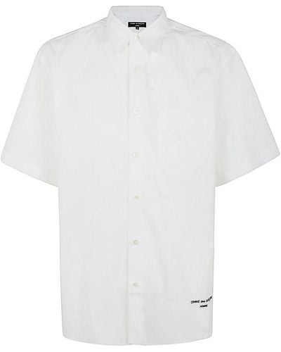 Comme Des Garcons Hommes Plus Iconic Cotton Shirt With Logo - White