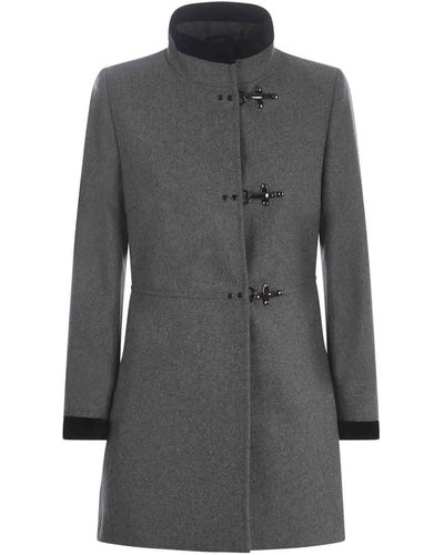 Fay Coat In Wool Blend - Grey