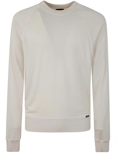 Tom Ford Cut And Sewn Crew Neck Sweat-shirt - White